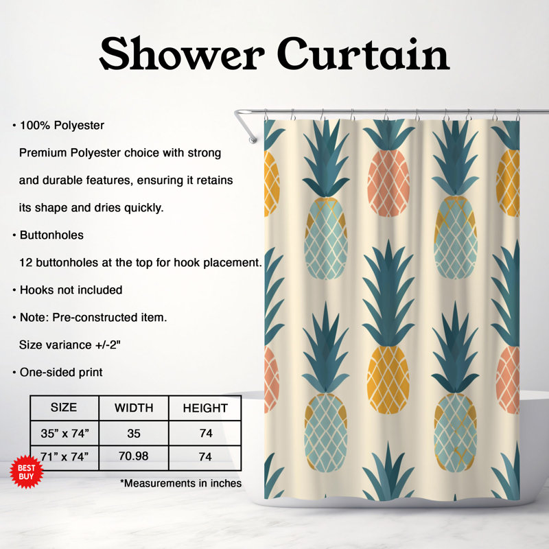 Beach Fun - Rideau de douche Premium, H 74 po x l 71 po