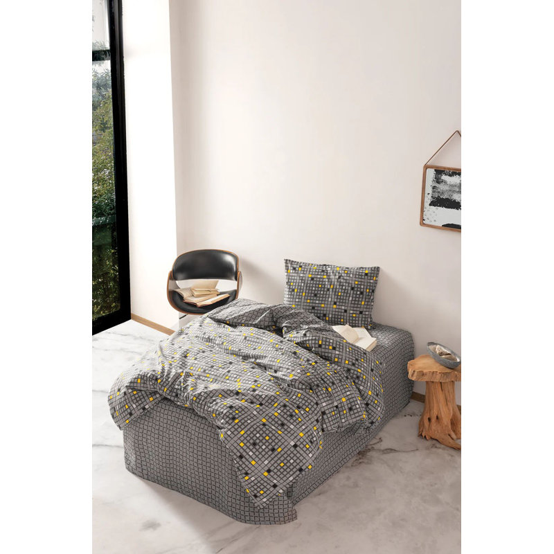 100% Cotton Ranforce Double Quilt Cover Set, Lilac | 79 x 79 inches Duvet Cover & 31.5 x 31.5 inches Pillowcases (2 Pieces) | Machine Washable, 145 Thread Count, Button Closure | Soft & Durable Bedding for a Cozy Bedroom