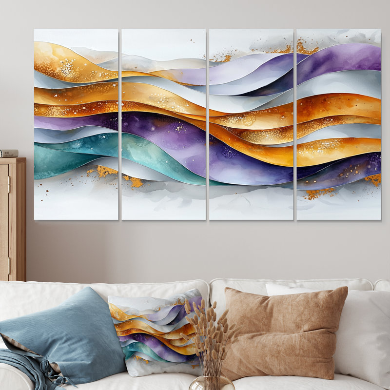 Art mural minimaliste, art mural paysage moderne, 4, H 28 po x l 48 po
