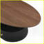 Ensemble de 2 tables basses gigognes pour le salon, ovales et amp; Cadre rond en métal noir avec rangement, assemblage facile