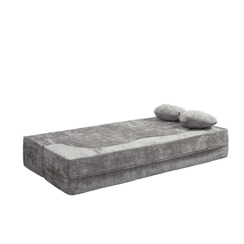 Canapé-lit en forme de cœur, Polyester gris