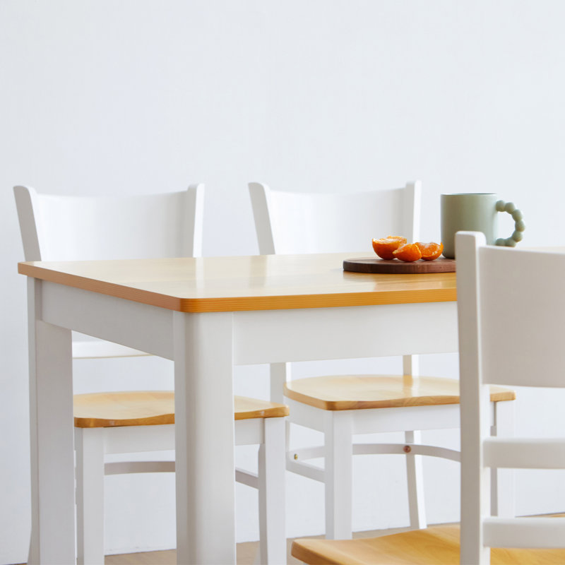 Table de salle à manger Davron, Chêne / Blanc