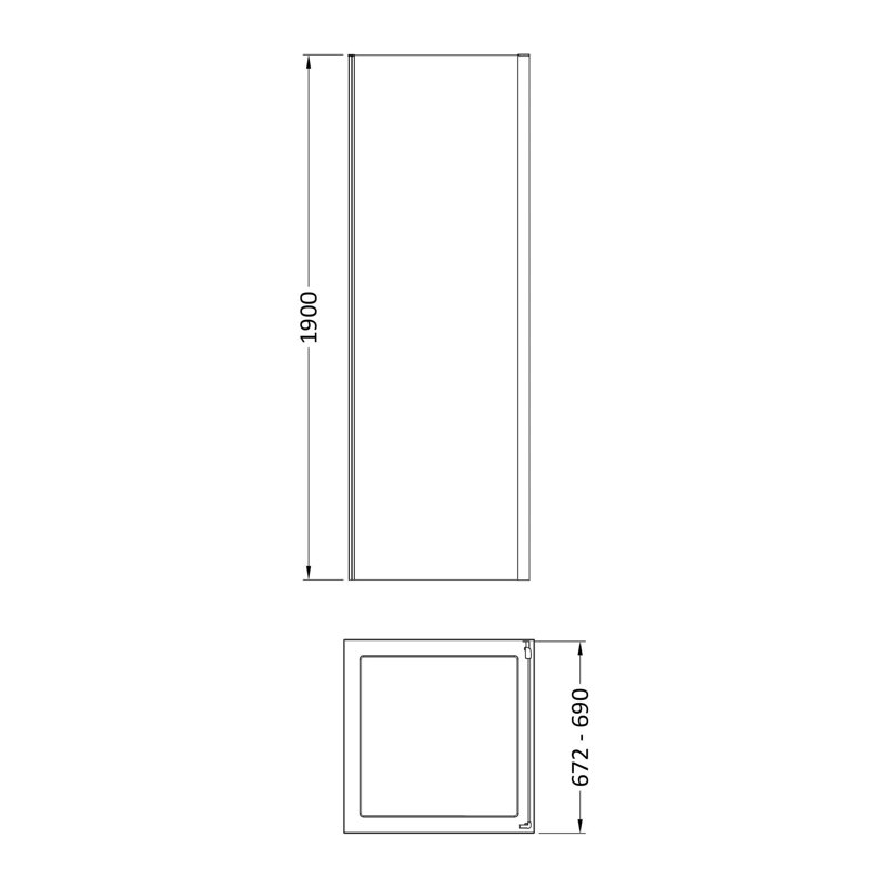 Bayswater 700mm Brushed Pewter Semi-Frameless Side Panel