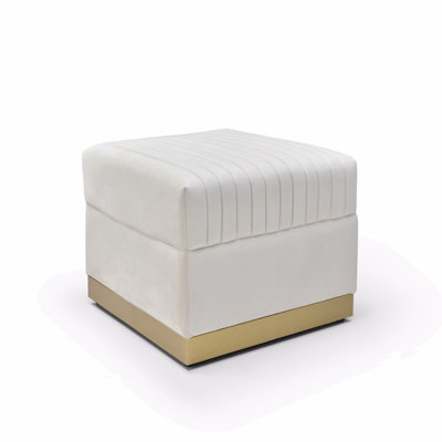 Contemporary Vertical Channel Tufted Velvet Big Size Ottoman Modern Upholstered Foot Rest