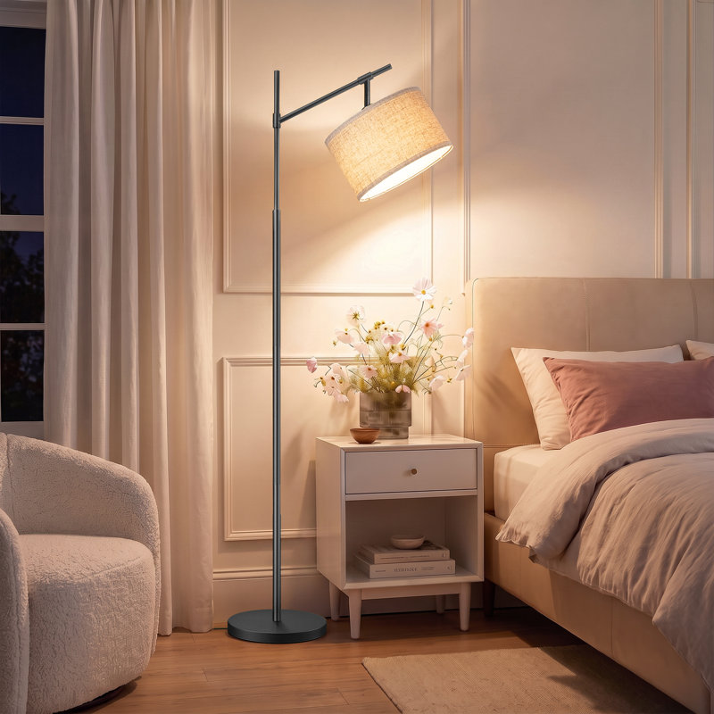 Lampe sur pied arquée 63,8 po Banty, Noir, noir, noir, noir