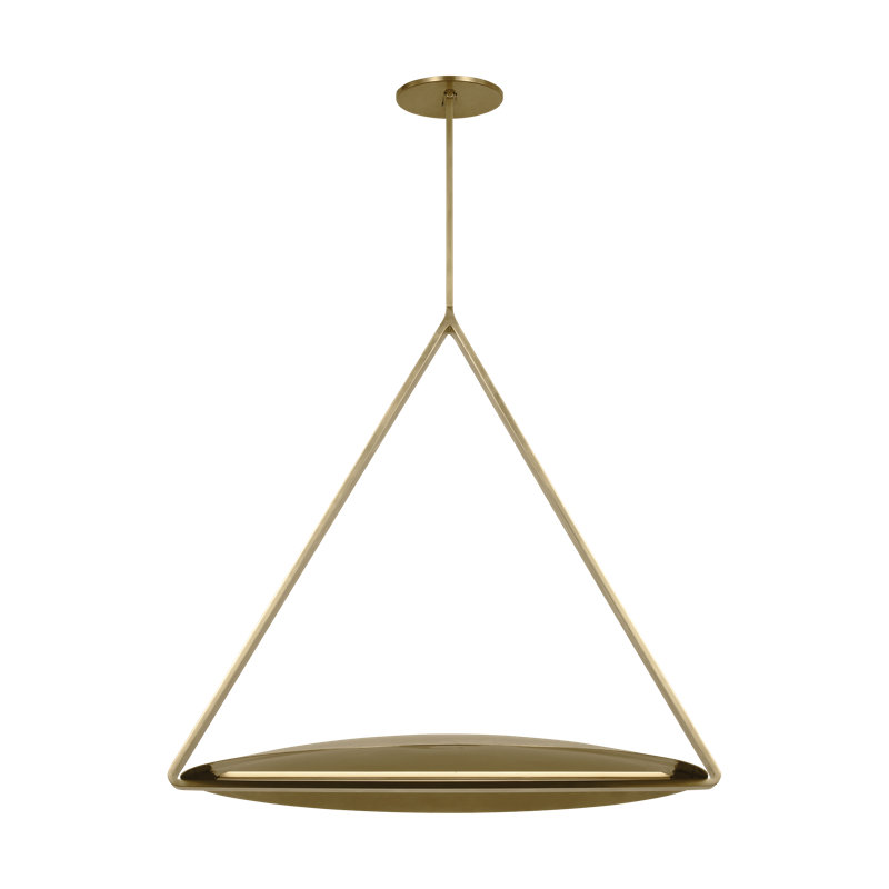 Peter Bristol Cymbal 1-light X-Large Pendant in Dark Bronze/Natural Brass with Brass shade, Natural Brass