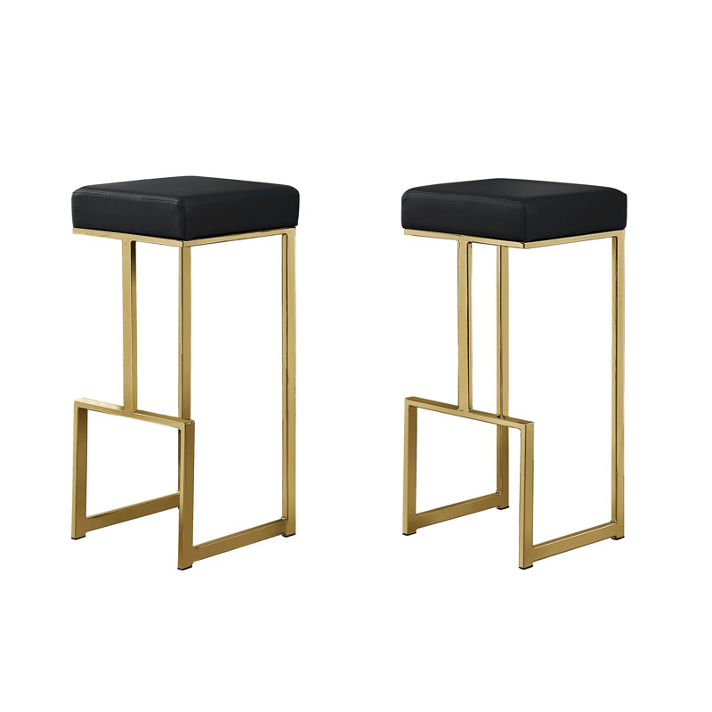 Tabouret de bar et de comptoir Jochebed, Doré, Noir, Tabouret de bar (siège d'une hauteur de 31 po)
