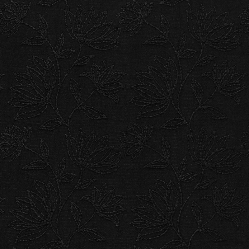 Bronte Floral Jacquard 100% Blackout Rod Pocket Curtain Valance, Black