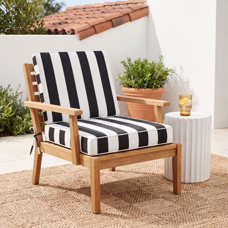 Eldine Sunbrella Outdoor 2'' Dining Chair Cushion