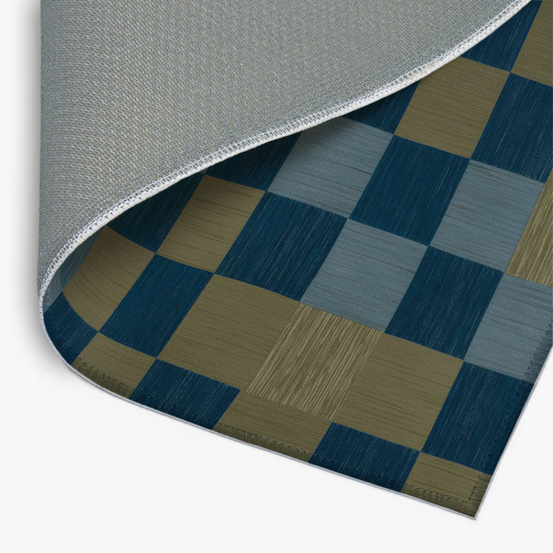Tapis d'intérieur et d'extérieur à carreaux brun, Rectangulaire 2 pi x 3 pi