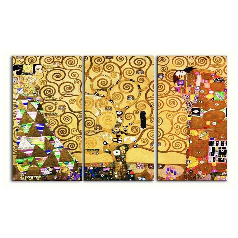 3-tlg. Leinwandbilder-Set Lebensbaum von Gustav Klimt