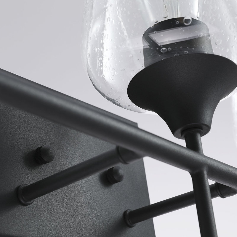 Éclairage pour meuble-lavabo à intensité variable Herminie, Noir mat, À bulles, 3 lumières