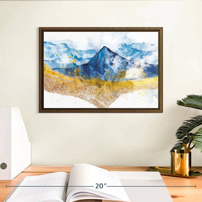 Golden Grieco Mountain, 13 po x 9 po, Cadre flottant noyer