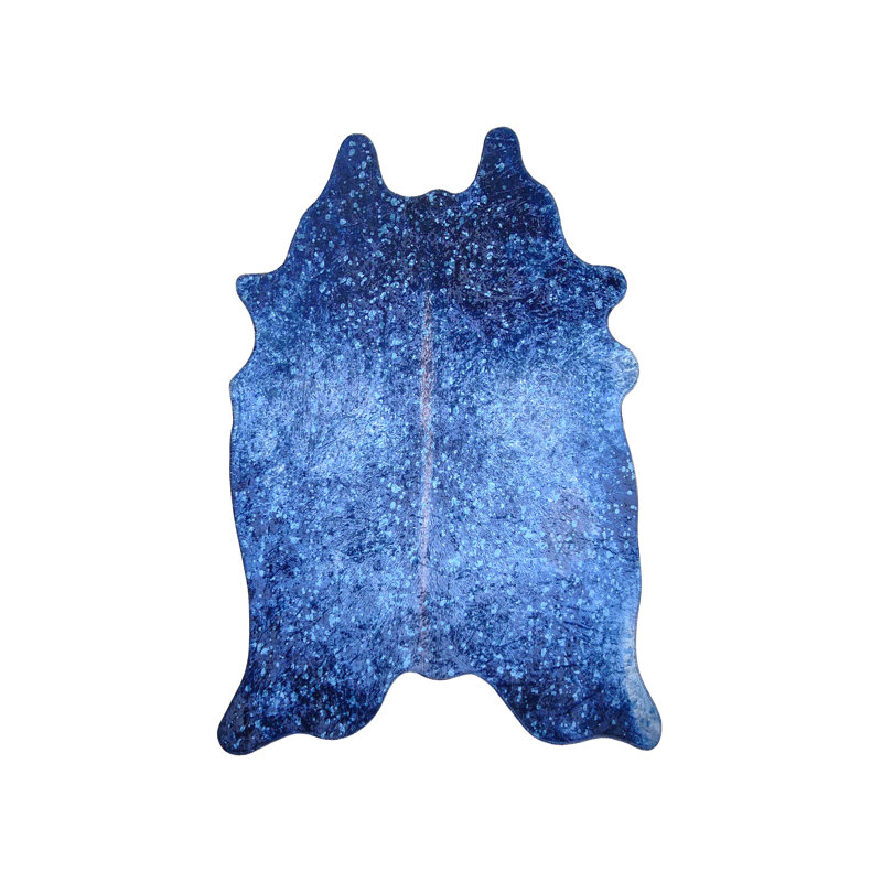 Tapis bleu marine à imprimé animal Boursiquot