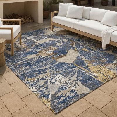 Machine Washable Indoor/Outdoor Chantille ACN2929 Floral Rug