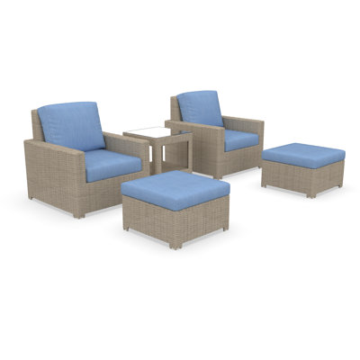 Chaise longue d'extérieur Henri avec repose-pieds et coussins Sunbrella Henri