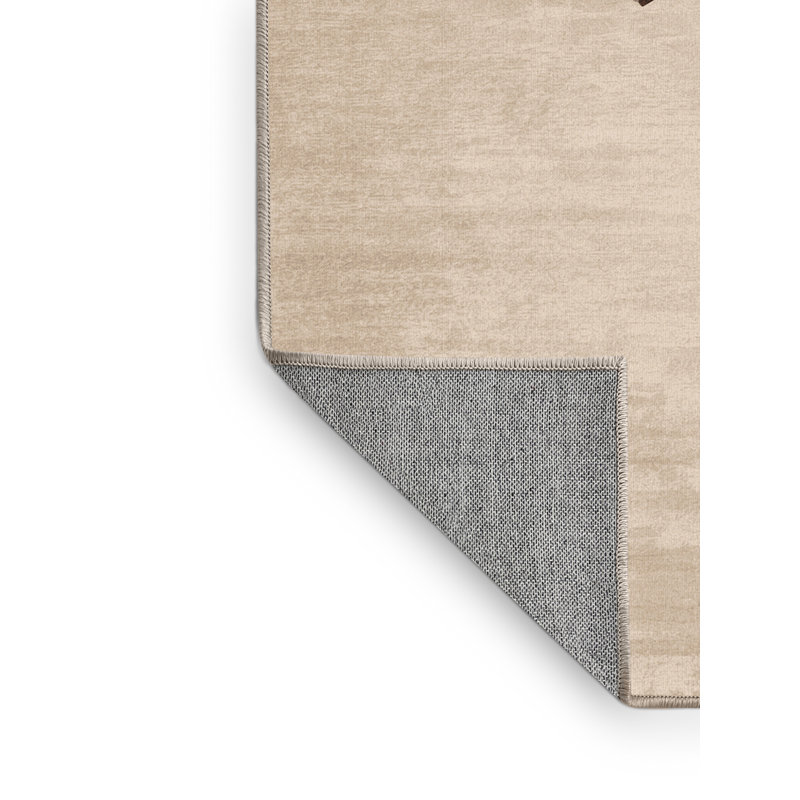 Machine Washable Oscor Colored Pencils Modern Rug in Beige – Beige Binding, 8x10
