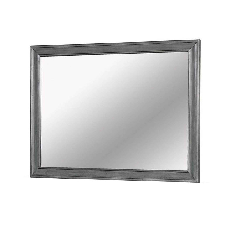 Gwendolyn Wood Wall Mirror, Gray