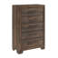 Commode brune à 5 tiroirs
