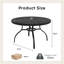 Ensemble de table d'extérieur à l'épreuve de la rouille 47 po 47 po avec trou pour parasol et 4 chaises empilables-1359955639