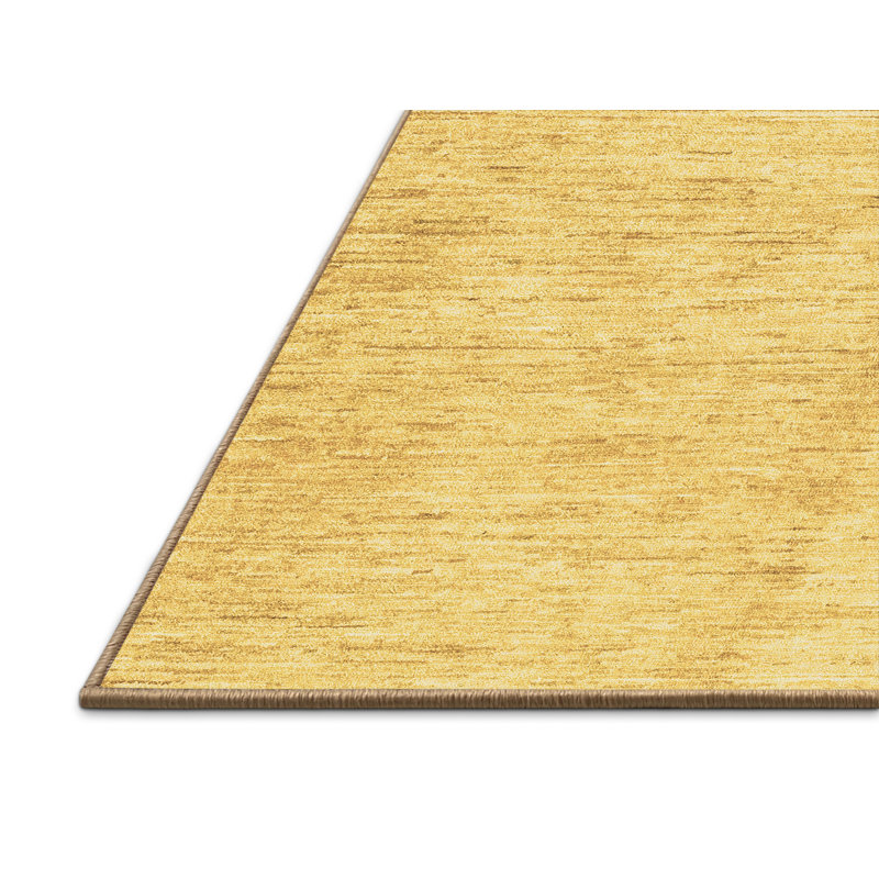 Tapis brun rectangulaire en laine et polyester à tissage machine abstrait 7 pi x 9 pi
