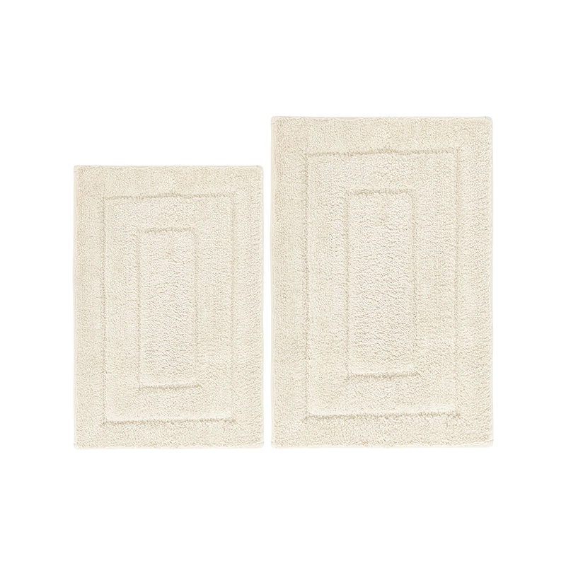 Ensemble de tapis de bain 2 pièces 100% polyester, Ivoire