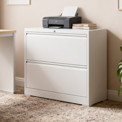 2-Drawer Lateral File Cabinet, Extra Storage Surface & 110lbs Capacity Drawers with Full Extension & Anti-Tip by Inbox Zero