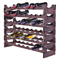 Solid Wood Floor Wine Bottle Rack, Mahogany