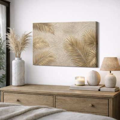 Art de feuilles de palmier, photos de conception naturelle, impression sur toile encadrée
