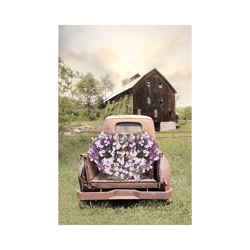 Camion pétunia - Giclée sur toile tendue avec châssis, H 48 po x l 32 po