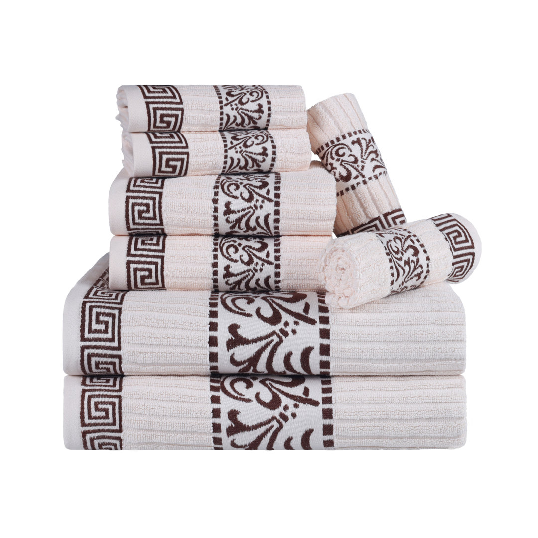 BNM Assorted 6-Piece Cotton Modern Decorative Towel Set Blue Nile Mills 