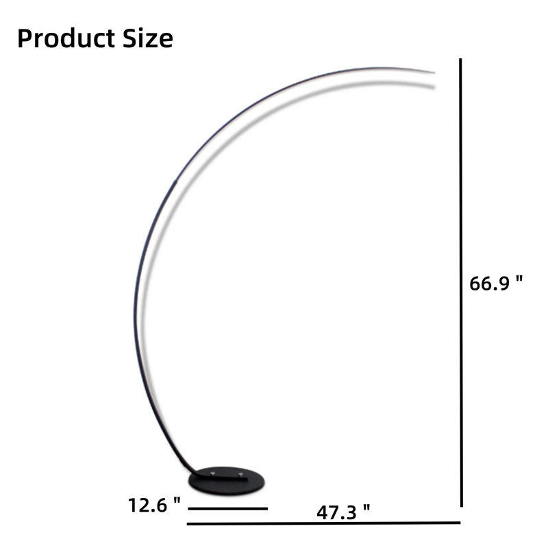 RGBW Modern Curve Floor Lamp, Black