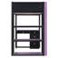 Lit mezzanine une place avec bureau, étagères et tiroirs de rangement, structure en bois massif et MDF, style jeu, gain de place, violet-1976493011