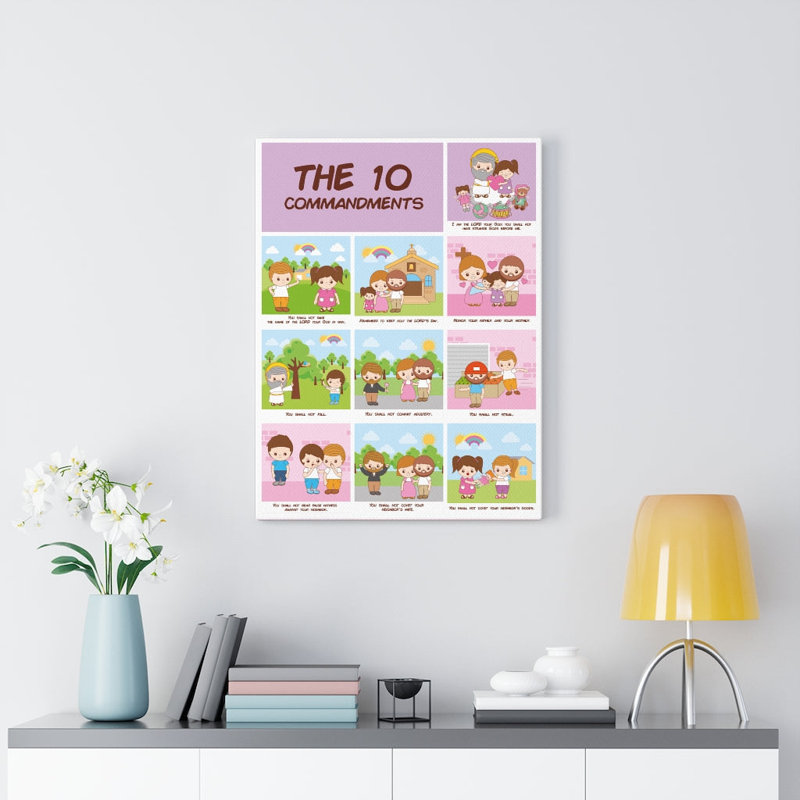 Ten Commandments - Wrapped Canvas Print, 41cm H x 30cm W