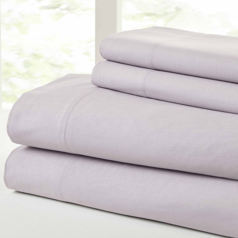 Queen Dark Blue Cotton Percale Deep Pocket Sheet Set