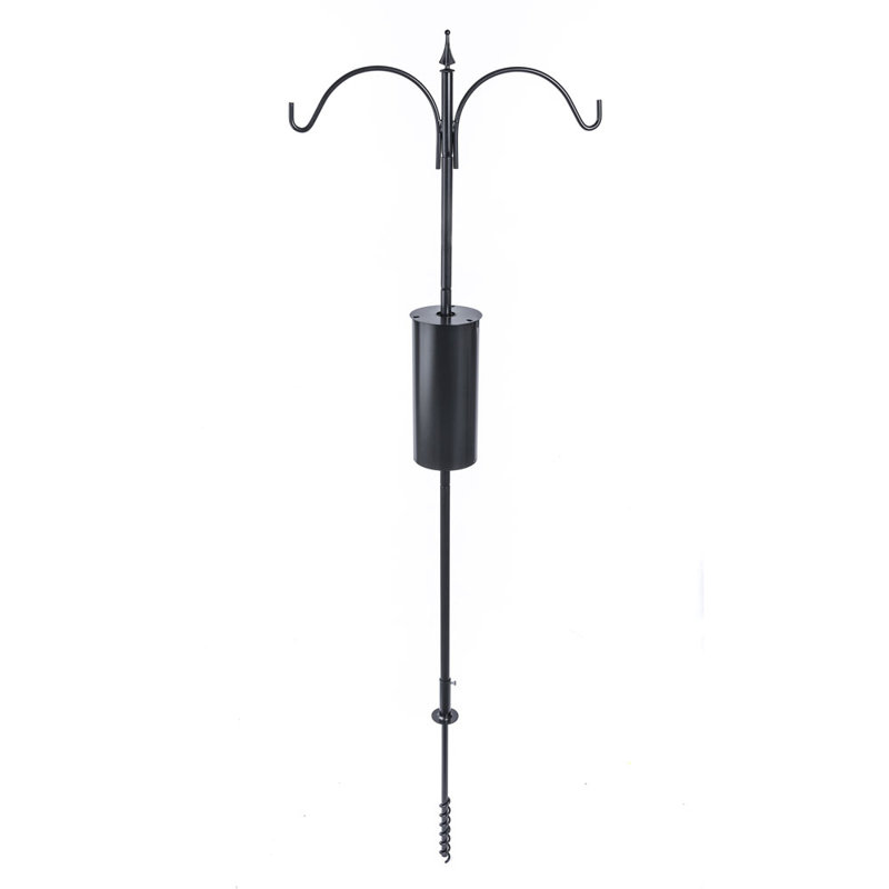 Birds Choice Erva 2 Arm Complete Bird Feeder Pole Set with Squirrel Baffle