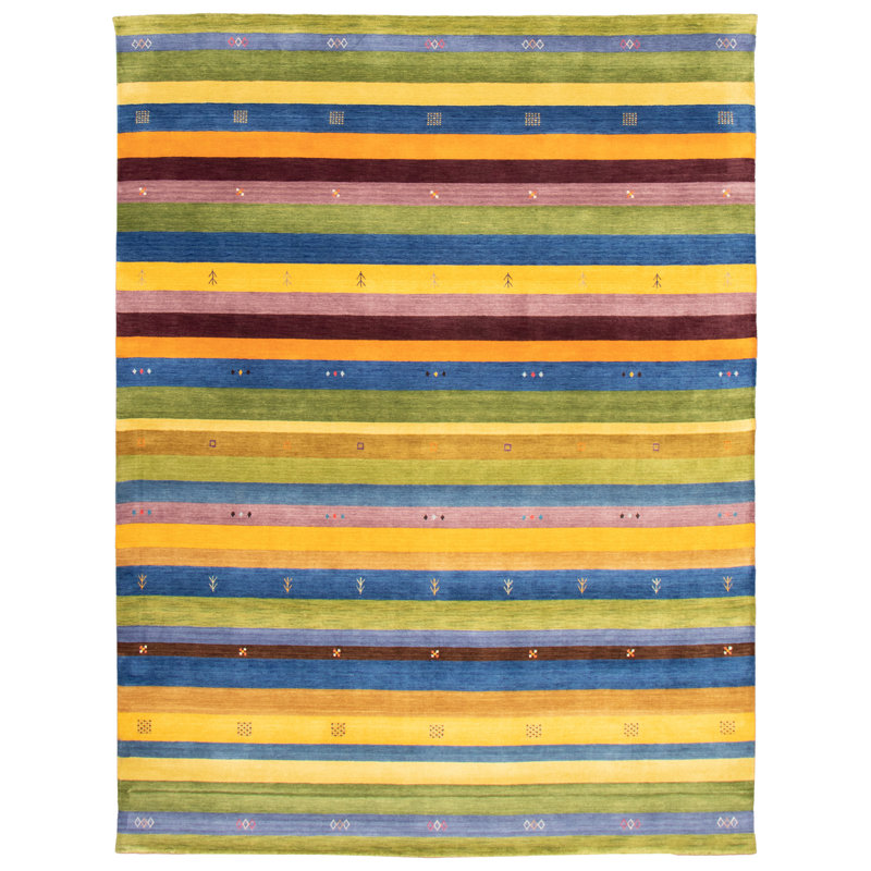 Tapis vert clair 9 pi 1 po x 12 pi 0 po Helbe Gabbeh