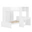 Lit mezzanine simple avec lit autonome, tablettes, bureau et garde-robe-101368214