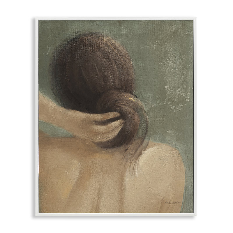 Femme brune classique, estampe numérique par Albena Hristova, Estampe numérique encadrée blanc bord de mer, H 14 po x l 11 po