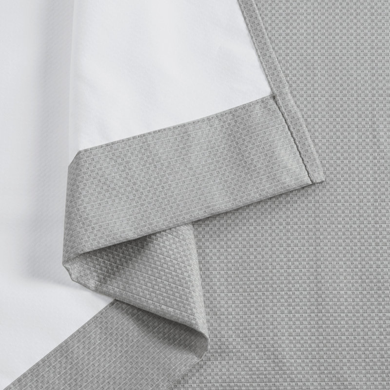 Gray Basketweave Room Darkening Outdoor Curtain Panel Pair
