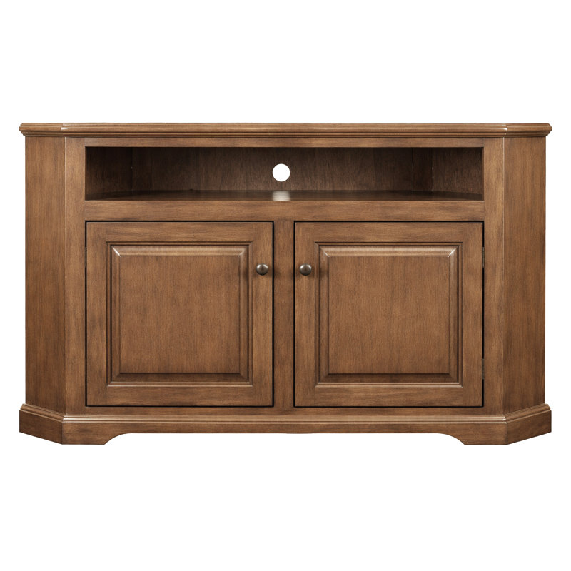 Inouye Unfinished Corner TV Stand for TVs up to 65", European Ash