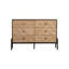 Buffet Mid-Century à 6 tiroirs avec motif géométrique 3D pour salon, salle à manger et rangement