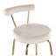 Tabouret de bar pivotant à hauteur fixe avec structure en métal doré et revêtement en velours crème - Paquet de 2