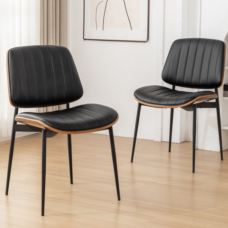 Chaises de salle à manger rembourrées Orise, Noir