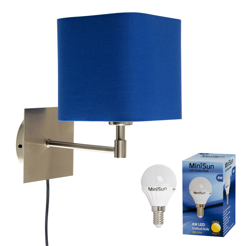 Alsfeld Plug-in Armed Sconce, No, Blue