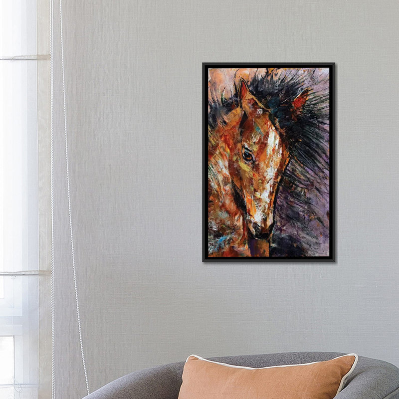 «Shogun Colt», reproduction sur toile, H 26 po x l 18 po x P 1,5 po, Toile avec cadre noir, Pas de tapis