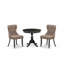 L'ensemble de table de salle à manger 3 pièces comprend 1 table de salle à manger et 2 chaises de salle à manger en tissu de lin à dossier capitonné avec têtes de clou - finition noire brossée-592942751-592942744-559233966