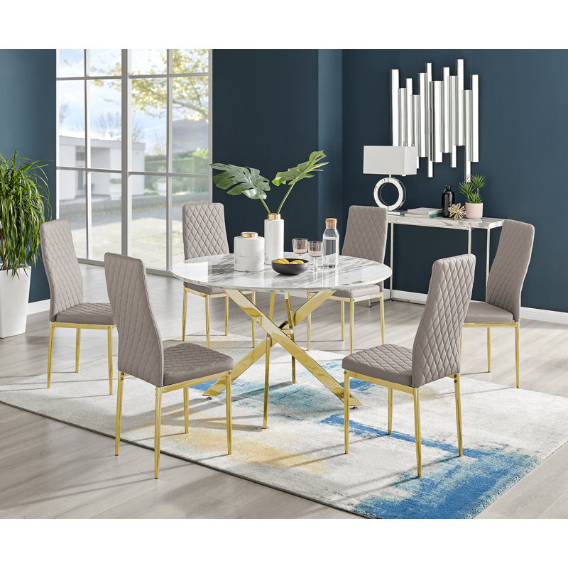 Eubanks Dining Set, Cappuccino, 4