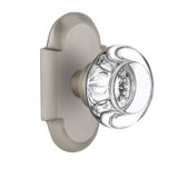 Cottage Plate with Round Clear Crystal Door Knob