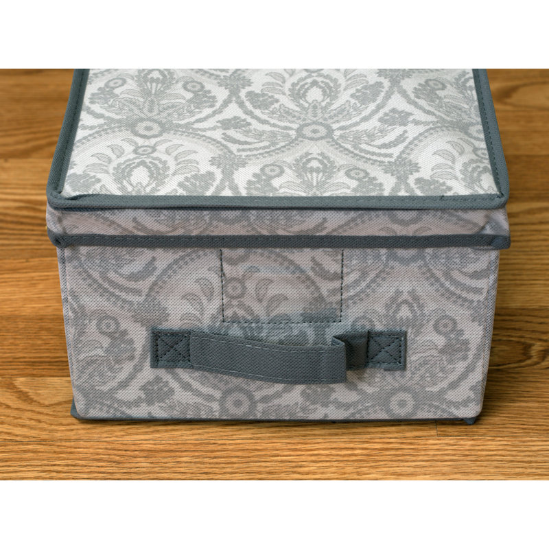 Gray Collapsible Polypropylene Lidded Storage Box